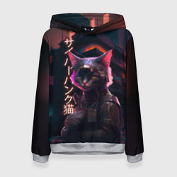 Толстовка-худи женская Кот из будущего, цвет: 3D-меланж