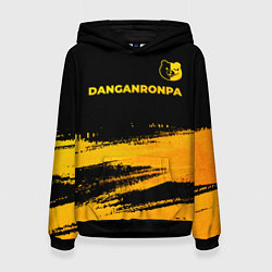 Толстовка-худи женская Danganronpa - gold gradient: символ сверху, цвет: 3D-черный