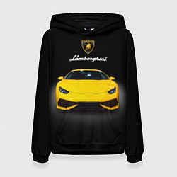 Толстовка-худи женская Итальянский спорткар Lamborghini Aventador, цвет: 3D-черный