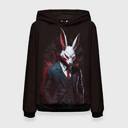 Толстовка-худи женская Devil rabbit, цвет: 3D-черный