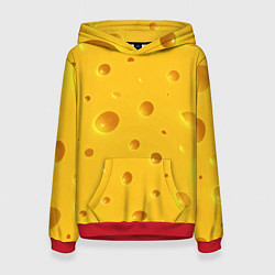 Толстовка-худи женская Сырная текстура, цвет: 3D-красный