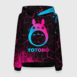Толстовка-худи женская Totoro - neon gradient, цвет: 3D-черный