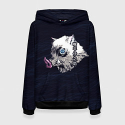 Толстовка-худи женская Кабан Иноскэ Хасибира, цвет: 3D-черный