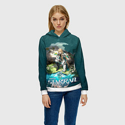 Толстовка-худи женская Лоча Хонкай Стар Рейл, цвет: 3D-белый — фото 2