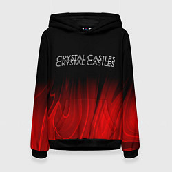 Толстовка-худи женская Crystal Castles red plasma, цвет: 3D-черный