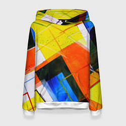 Толстовка-худи женская Геометрия огня, солнца и холода, цвет: 3D-белый