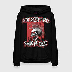 Толстовка-худи женская Exploited - punks not dead, цвет: 3D-черный