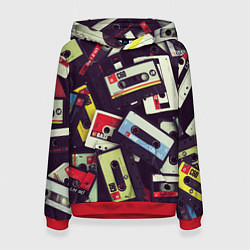 Толстовка-худи женская Кассета 90-е, цвет: 3D-красный