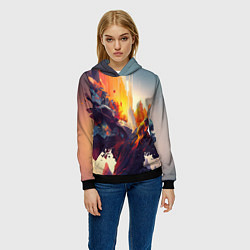 Толстовка-худи женская Красивый апокалипис, цвет: 3D-черный — фото 2