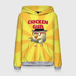 Толстовка-худи женская Chicken Gun с пистолетами, цвет: 3D-меланж