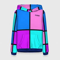 Толстовка-худи женская Firm аля 80-е, цвет: 3D-синий