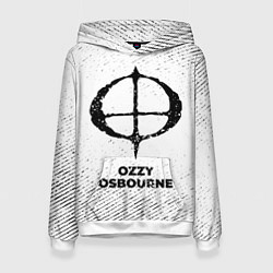 Толстовка-худи женская Ozzy Osbourne с потертостями на светлом фоне, цвет: 3D-белый