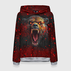 Толстовка-худи женская Злой медведь, цвет: 3D-меланж