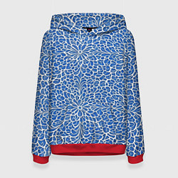 Толстовка-худи женская Ажурные узоры, цвет: 3D-красный