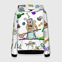 Толстовка-худи женская Дворничек, цвет: 3D-черный