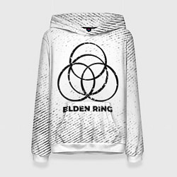 Толстовка-худи женская Elden Ring с потертостями на светлом фоне, цвет: 3D-белый