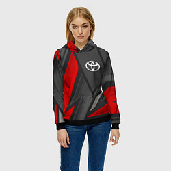 Толстовка-худи женская Toyota sports racing, цвет: 3D-черный — фото 2