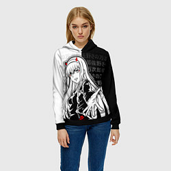 Толстовка-худи женская Зеро ту - 02, цвет: 3D-черный — фото 2