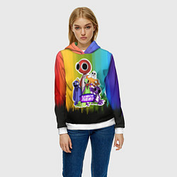 Толстовка-худи женская Компания радужных друзей, цвет: 3D-белый — фото 2