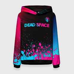 Толстовка-худи женская Dead Space - neon gradient: символ сверху, цвет: 3D-черный