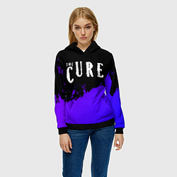 Толстовка-худи женская The Cure purple grunge, цвет: 3D-черный — фото 2