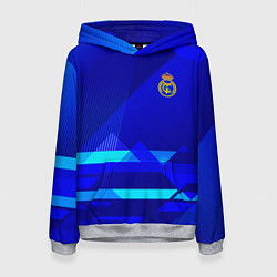 Толстовка-худи женская Реал Мадрид фк эмблема, цвет: 3D-меланж