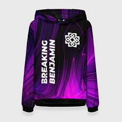 Толстовка-худи женская Breaking Benjamin violet plasma, цвет: 3D-черный