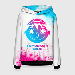 Толстовка-худи женская Tomodachi Game neon gradient style, цвет: 3D-черный