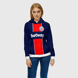 Толстовка-худи женская Форма PSG LGD, цвет: 3D-белый — фото 2