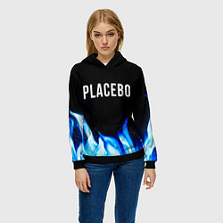 Толстовка-худи женская Placebo blue fire, цвет: 3D-черный — фото 2