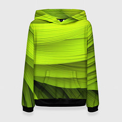 Толстовка-худи женская Зеленый абстрактный фон, цвет: 3D-черный