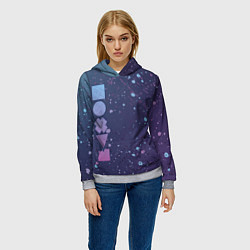 Толстовка-худи женская Все равно, цвет: 3D-меланж — фото 2