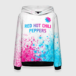 Толстовка-худи женская Red Hot Chili Peppers neon gradient style: символ, цвет: 3D-черный