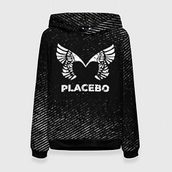 Толстовка-худи женская Placebo с потертостями на темном фоне, цвет: 3D-черный