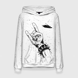 Толстовка-худи женская Papa Roach и рок символ, цвет: 3D-белый