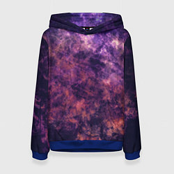 Толстовка-худи женская Текстура - Purple galaxy, цвет: 3D-синий