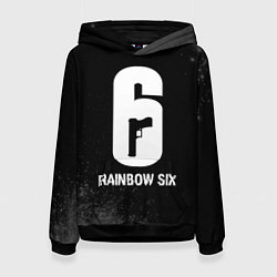Толстовка-худи женская Rainbow Six glitch на темном фоне, цвет: 3D-черный