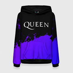 Толстовка-худи женская Queen purple grunge, цвет: 3D-черный