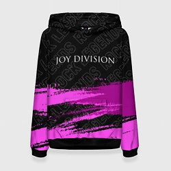 Толстовка-худи женская Joy Division rock legends: символ сверху, цвет: 3D-черный