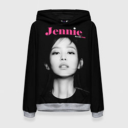 Толстовка-худи женская Blackpink Jennie Portrait, цвет: 3D-меланж