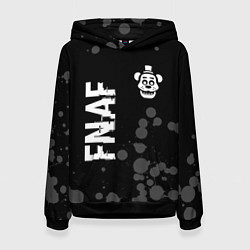 Толстовка-худи женская FNAF glitch на темном фоне: надпись, символ, цвет: 3D-черный