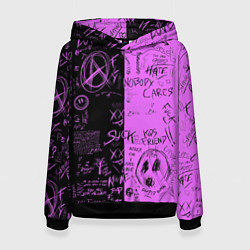 Толстовка-худи женская Dead inside purple black, цвет: 3D-черный