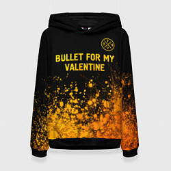 Толстовка-худи женская Bullet For My Valentine - gold gradient: символ св, цвет: 3D-черный