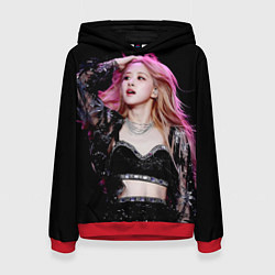 Толстовка-худи женская Blackpink Rose Pink hair, цвет: 3D-красный