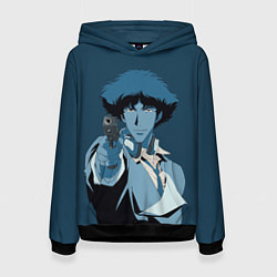 Толстовка-худи женская Spike Spiegel blue, цвет: 3D-черный