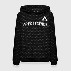 Толстовка-худи женская Apex Legends glitch на темном фоне: символ сверху, цвет: 3D-черный