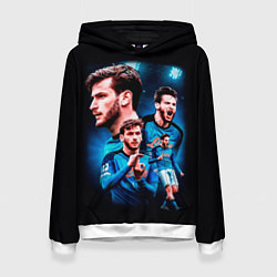 Толстовка-худи женская Хвича Кварацхелия ФК Наполи, цвет: 3D-белый