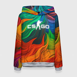 Толстовка-худи женская Cs Go Logo Color, цвет: 3D-меланж