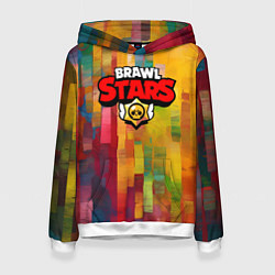 Толстовка-худи женская Brawl Stars Logo Color, цвет: 3D-белый