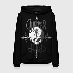 Толстовка-худи женская Cypress hill - arrows skull, цвет: 3D-черный